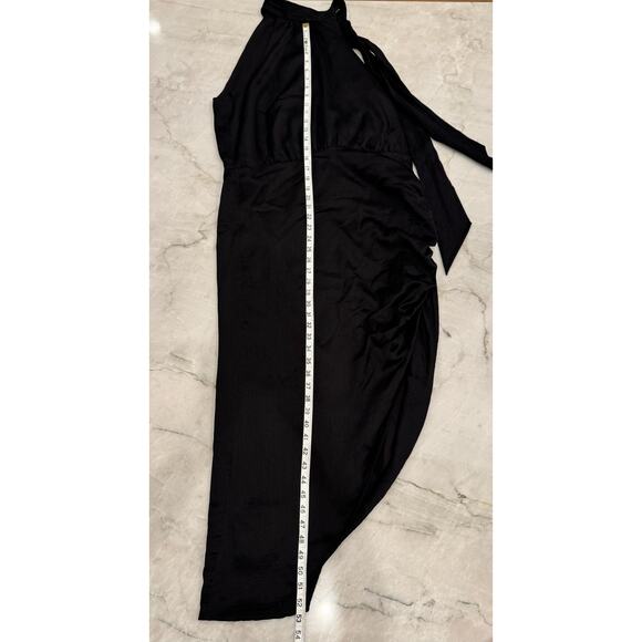 Veronica Beard Dress Sz 16 Women’s Black Silk Halter Asymmetrical Cocktail Gown - Picture 12 of 12